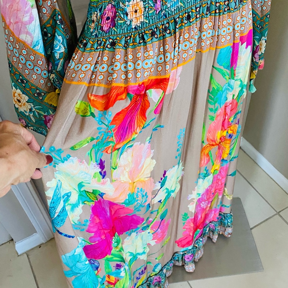 Aratta Silent Journey gorgeous bohemian maxi dress XL - Picture 8 of 13